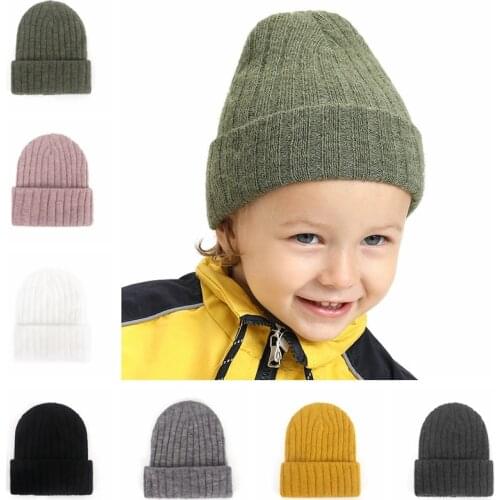 8 Colors Baby Cap Kids Toddler Hat Children Knitted Cute Cap for Girls Boys Casual Solid Color Kids Photography Props