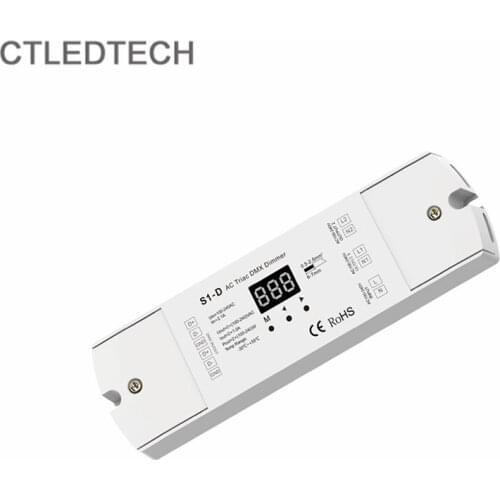 New S1-D 2CHx1A DMX Dimmer DMX512 RDM signal to triac dimming signal for DMX512 control Dimmable 110V220V bulb tube light