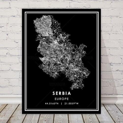 SERBIA City Map Posters Canvas Paintings Landscape Wall Art Prints Home Interior room Decor картины для интерьера