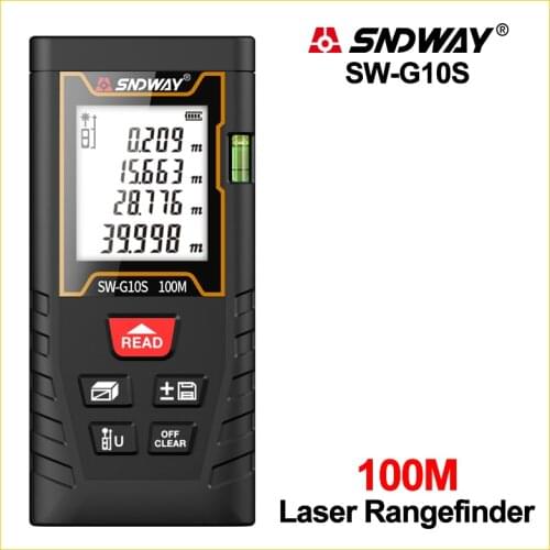 SNDWAY Laser Distance Meter Rangefinder Tape Digital Handheld Tool Device SW-T4S/T6S/T8S/T10S