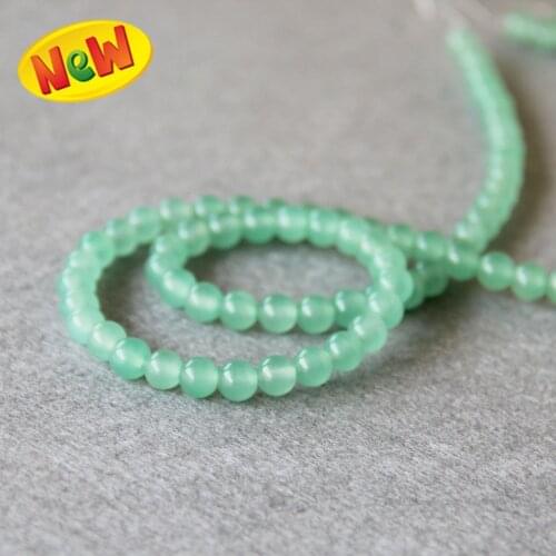 Min Order1) 6mm Fashion Natural Light Green Beads Round Shape Stone Loose Beads 15inch Fashion Jewelry Making Design Wholesale
