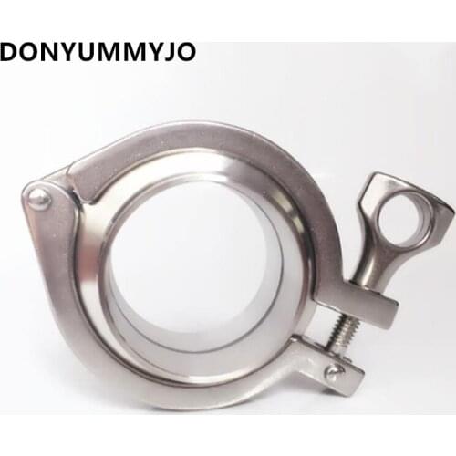 DONYUMMYJO 2" OD 51MM Sanitary Pipe Fitting Set Sanitary Pipe Weld Ferrule +Tri Clamp +PTFE Gasket Stainless Steel
