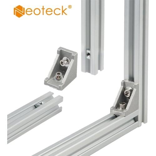 Neoteck 20 Pcs Mounting Material Angle Wall Bracket Mounting Material for 2020 aluminum profile 28x28x20 mm