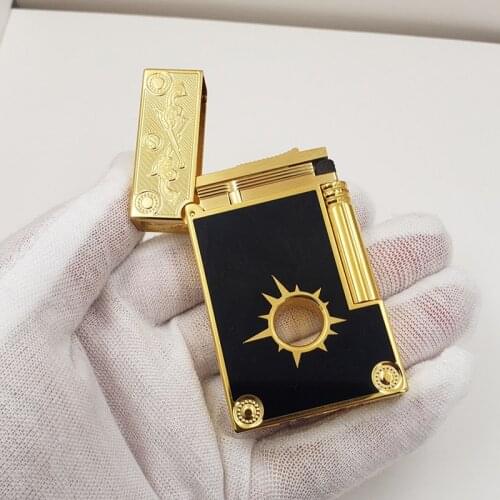 New High Quality Pure Copper Sideslip Kerosene Lighter Steel Tone Crisp Personality Fashion Cigarette Lighter Mens Gift