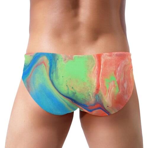 New Hot Mens Swimsuit Swimwear Male Sexy Swimming Shorts Men Surf Board Beach Shorts Personality Tie-dye Men Swim Trunks