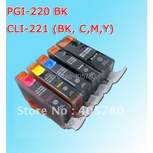 PGI-220BK CLI-221(BK/C/M/Y) INK cartridge compatible for Canon PGI220 CLI221 PIXMA MP540 MP620 MP630 MP640 MP980 MP550 MP560