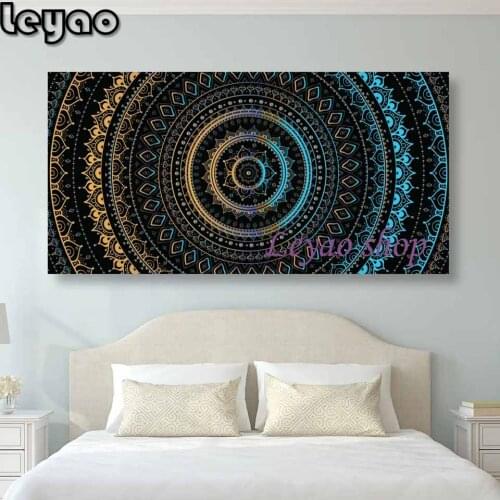 Full Square Round Diamond Painting Mandala with a sun pattern 5D Diamond Embroidery Mosaic Cross Stitch Home Decor Gift large