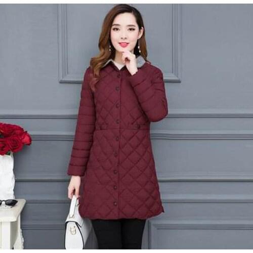 Multicolor Cotton Coat Women Slim Padded Coat Female Mid-length Autumn Winter Outwear Windproof Warm Design Single-breasted A702