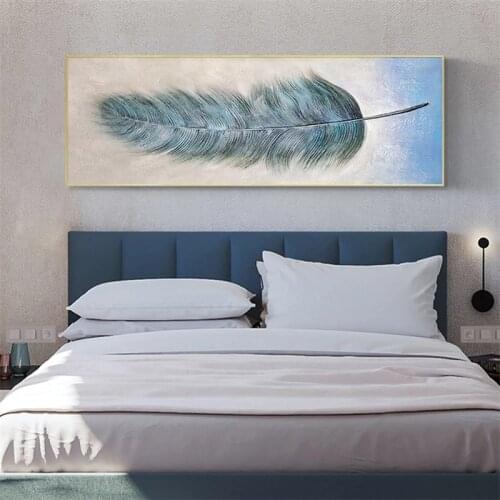 Nordic Modern Abstract Gray Feather Painting on Canvas Print Poster Wall Art Picture Living Room Home Decoration Canvas WallArt