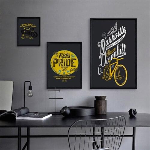 Modern Fashion Letter Nordic Ganvas Painting Home Decor Wall Art Bicycle motorcycle Print Living Room Picture Backdrop P