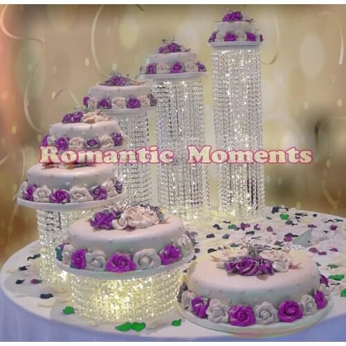 Wedding Crystal Round Cake Stand - Cake Display - 6PCS/Lot - Wedding Decoration Party Props