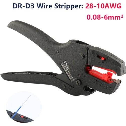 DR Wire Stripper for 0.08-6mm²(28-10AWG)/0.5-10mm²(20-8AWG)AWG with Cutting Function Compare with WEIDMULLER 9005000000 Stripper