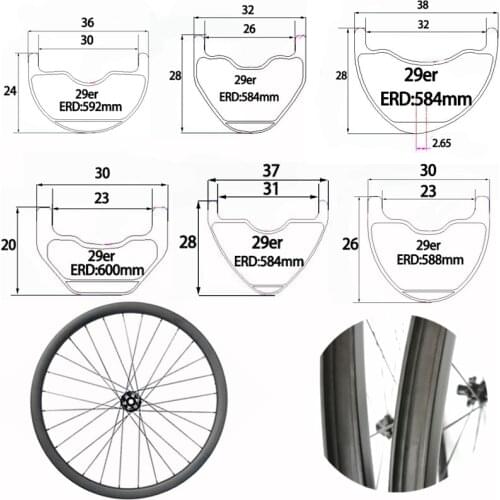 XC AM 29 inch carbon mountain disc bike mtb wheels width 38/32/36/30mm depth 28/24/26/20mm 12x100 15x100 12x142 12x148 700C
