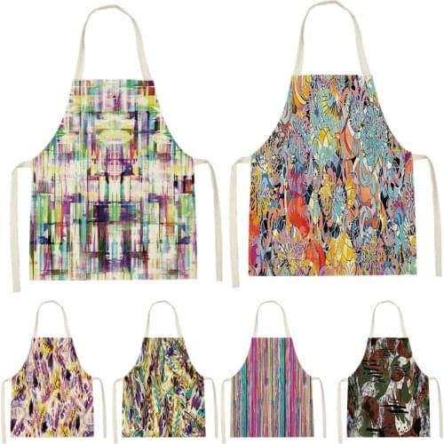 1 Piece Of Graffiti Line Pattern Anti-Fouling Chef Cooking Female And Male Sleeveless Kitchen Baking Gardening Apron Bib Apron