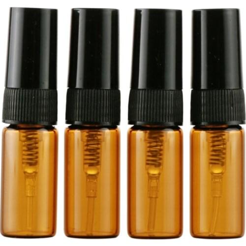 1000pcs/lot 2.5ML Amber Glass Essential Oil Spray Bottles Spray Container Refillable Sample Vial Bottles