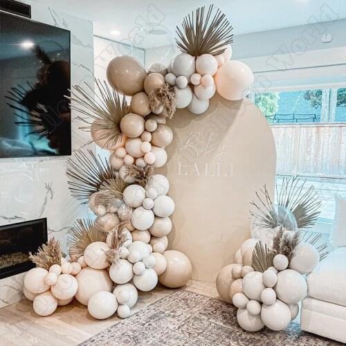118pcs Double Apricot Latex Balloon Arch Kit Wedding Birthday Party Transparent Balloon Garland Event Baby Shower Decoration