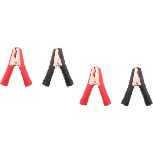 2 Pair Car Insulated Alligator Clips Battery Clamps Red+Black for Car Vehicle