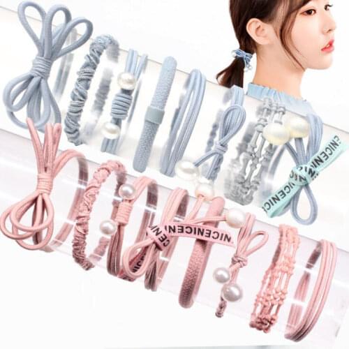 8/PCS Pure and Fresh Sweet starry sky Series Maiden Elastic Hair Bands Ribbon Flowers Pentagram Rabbit ears Hair Clips