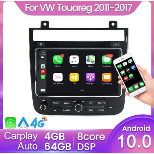 4G RAM 64GB Android 10.0 DSP Car Radio Player GPS for VW Volkswagen Touareg 2011-2017 Wireless Carplay Auto Audio Headunit Wifi