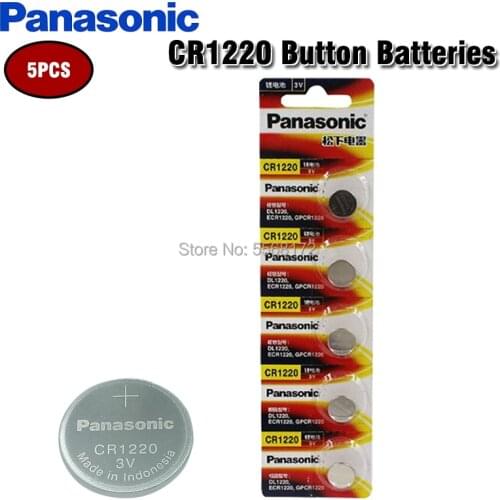 5PCS/lot PANASONIC Original CR1220 Button Cell Battery 3V Lithium Batteries CR 1220 for Watch Toys Computer Calculator Control