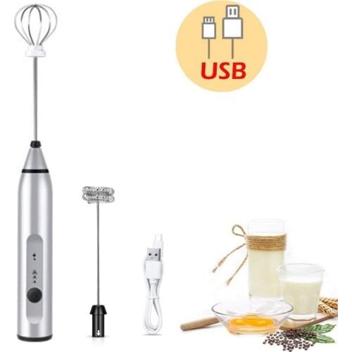 3 Speed Kitchen Milk Frother Egg Whisk Electric Blender Fruit Vegetable Juice Food Mixer USB Rechargeable Portable Hand Blenders