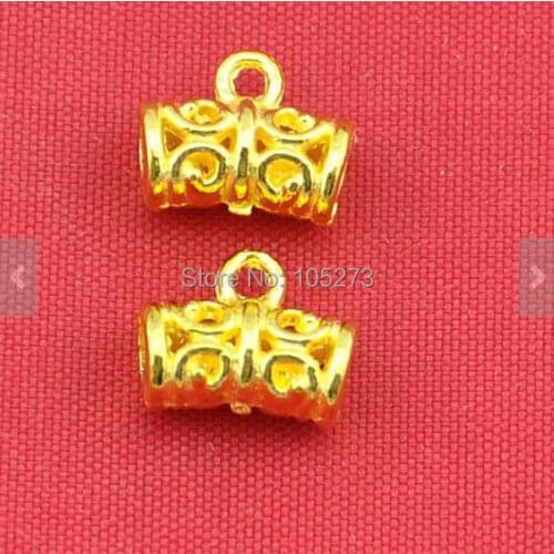 Newes Bail Beads 10pcs Gold Plated Spacer Bail Charm Pendants 9x12mm - Fashion DIY Accessory Jewelry Making Z1-10A62