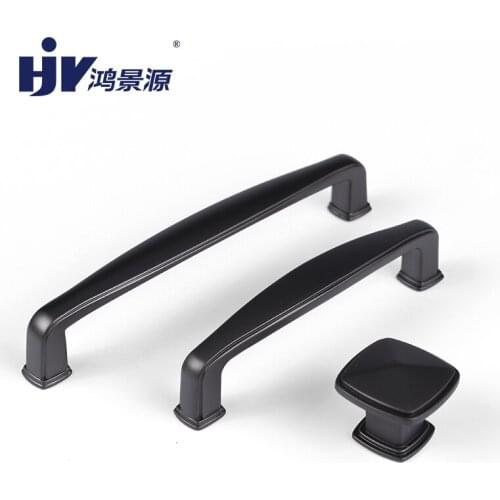 HJY Black Kitchen Cabinet Pulls Handles Knobs Suitable for Wardrobes Cupboard Door Furniture Drawer Zinc Alloy Hardware Z421