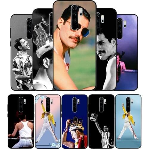 Freddie Mercury Queen band black Silicone Phone Case For Redmi note 9 8 7 Pro S 8T 7A Cover