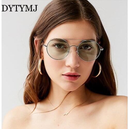 DYTYMJ Metal Round Sunglasses Women Retro High Quality Sun Glasses for Men Vintage Luxury Pink Glasses Gafas De Sol Mujer 2020
