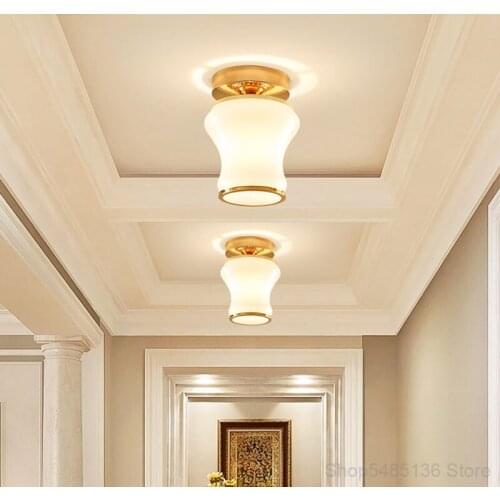 European-style Glass Ceiling Lamp Modern Corridor Aisle Porch Balcony Ceiling Lighting Living Room Dining Room Kitchen Lighting