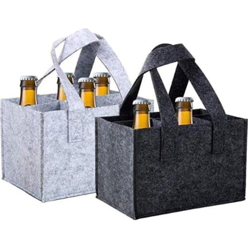 Felt Wine Bag Beer Bottle Shopping Tote Red Wine Bottle Pouch Wedding Party Camping Bottle Carrier Package