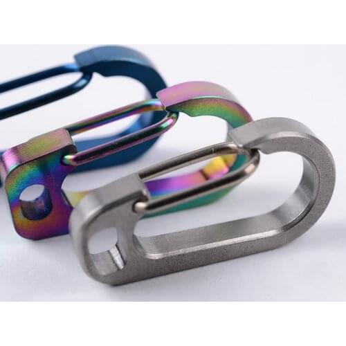 Outdoor Climbing Carabiner Keychain Buckle Titanium Alloy Waist Belt Clip Anti-lost Hanger Tool Climb Backpack Buckle Keychain
