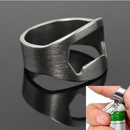 4 Colors New Stainless Steel Finger Ring Mini Bottle Opener Ring-shape Bottle Beer Cap Opening Remover Kitchen Gadgets Bar Tools