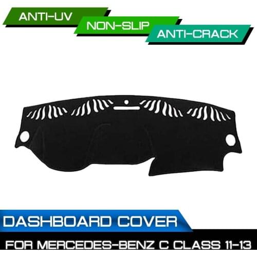Car Dashboard Mat Anti-dirty Non-slip for Mercedes Benz C Class 2011 2012 2013 Dash Cover Mat UV Protection Shade Sticker