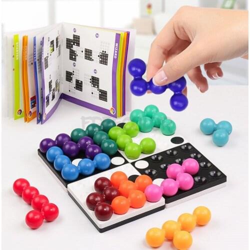 Magnetic Game Grids IQ Puzzle Logical Thinking Smart Board Game 60 Challenge With Solution Kids Challenge Toys Family Games
