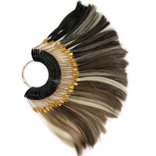 63 colors of human hair men toupee color ring hair patch for color reference