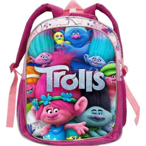 New Arrivals 16-inch Mochilas Infantil Trolls Bag Cartoon Backpack Kids Boys Age 7-13 Children School Bags For Girls Bookbag