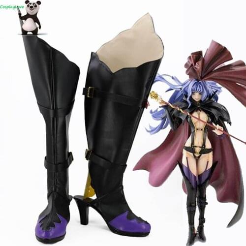 Macross Frontier Black Rabbit Sheryl Nome Black Purple Cosplay Shoes Long Boots High Heel Custom Made CosplayLove