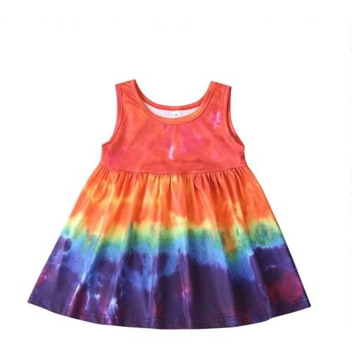 1-5T Toddler Kid Baby Girl Clothes Sleeveless Print Summer Dress Elegant Cute Sweet Party Club Stretwear Infant Clothing Outfit