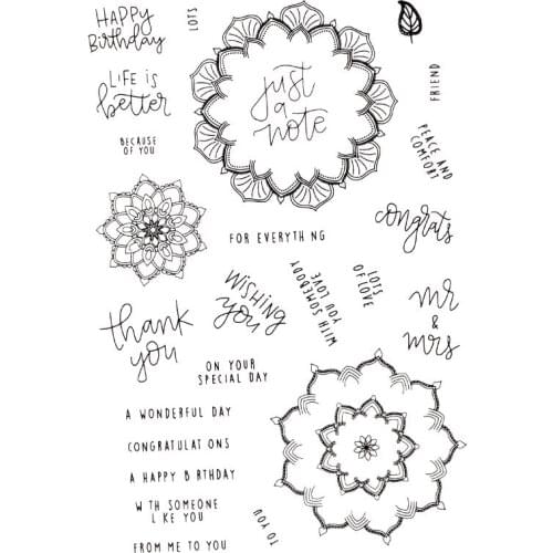 Clear Stamps News Flowers Happy Birthday Scrapbooking Material DIY Photo Cards Account Rubber Stamper Transparent Stamp Sellos