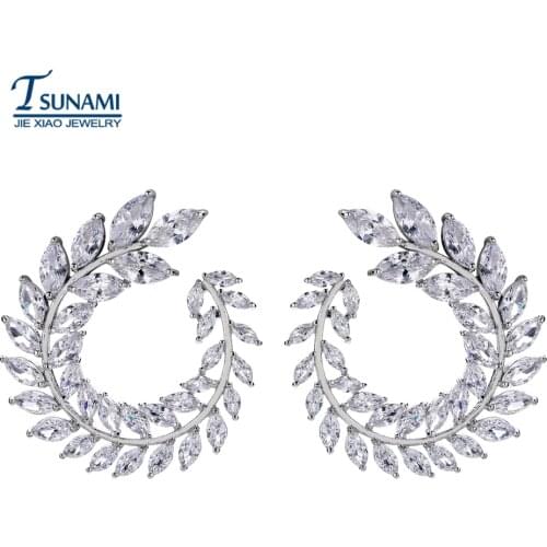 Luxury horse eye zircon earrings Fashionable female upscale ear nail ER-175