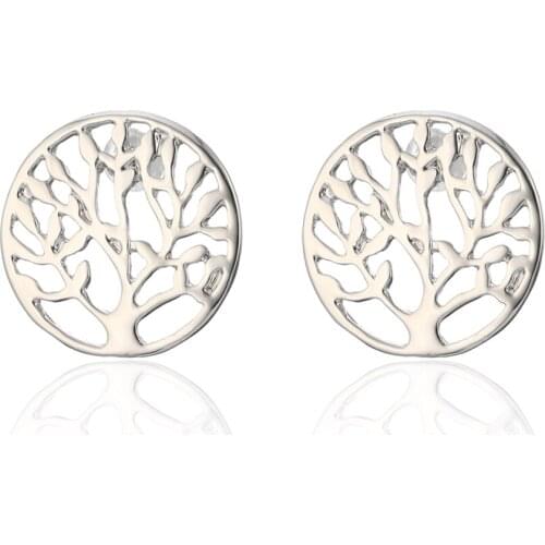 Luxury Tree of Life Stud Earrings For Women Fashion Korea Gift Gold Color Piercing Earring Engagement Wedding Jewelry 2021