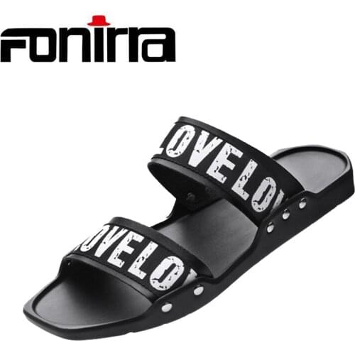 FONIRRA Men Slippers Summer Flat Soft Bottom Leisure Slippers Flip-Flops Comfortable Footwear Soft Sandal Men Casual Shoes 503