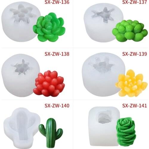 Big Size Succulent Plants Fondant Cake Silicone Mold Cactus DIY Aroma Gypsum Plaster Silicon Mould Candle Molds