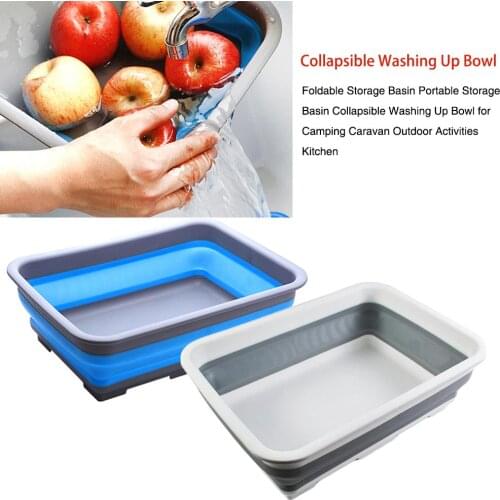 Foldable Storage Basin Portable Storage Bucket Collapsible Washing Up Bowl For Camping Caravan Outdoor Activities Kitchen