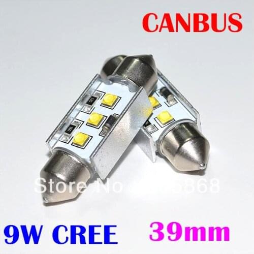 12v led reading light festoon 31MM 36MM 39MM 42MM 9w canbus car bulb canbus cree chips led License Plate Light LED car