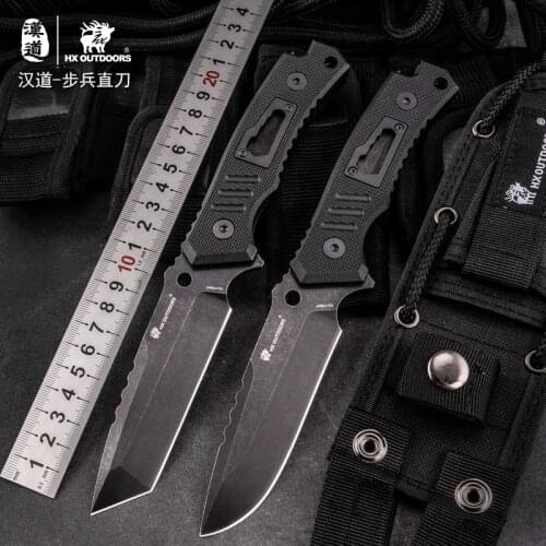 HX OUTDOORS D-200 Survival outdoor tactical knife, jungle high hardness EDC knife 7cr14mov blade