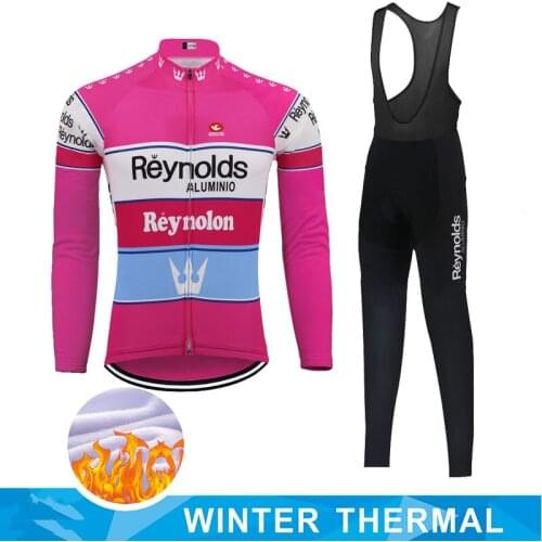 Winter Fleece Long Sleeve Cycling Jersey Set Ciclismo Manga Larga Bike Wear Thermal Bicycle Clothing GEL Breathable Pad