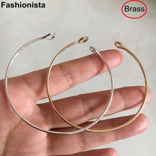 10 pcs -Simple Bracelet For Girls Brass Bracelet Gold/Silver-color 6.5mm Diameter Adjustable Cuff Bracelet -A