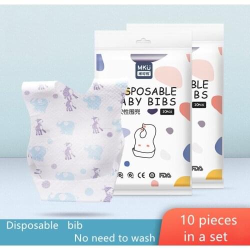 10 Pcs/pack Disposable Baby Bibs Saliva Towels Childrens Bibs For Newborns Non-Woven Eating Anti-Fouling Baby Bibs Baby Supplie
